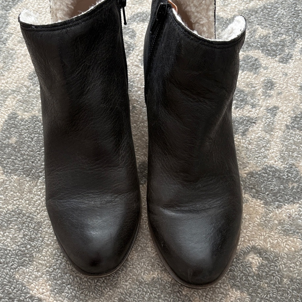 Lucky Brand Dark Leather Ankle Booties